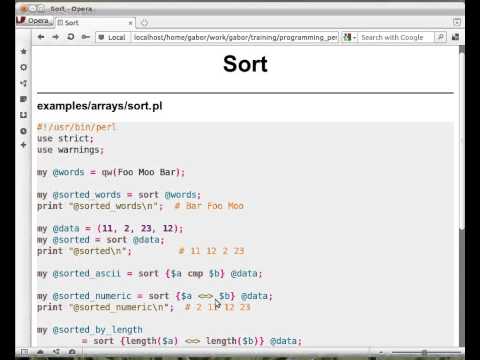 Beginner Perl Maven tutorial: 5.11 - sort