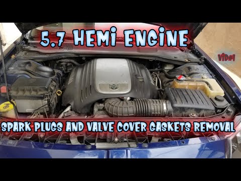 How to remove replace spark plugs and valve cover gaskets on Chrysler 300 dodge magnum hemi 5.7