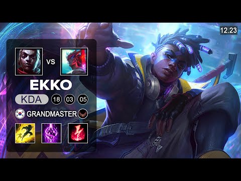 Ekko vs Yone Mid - KR Challenger - Patch 12.23 Season 12