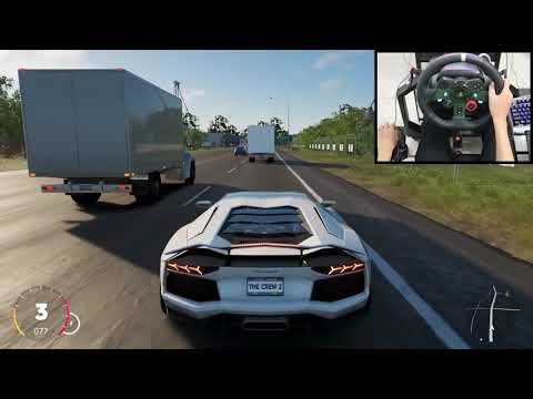 Lamborghini Aventador   The Crew 2   Logitech g29 gameplay