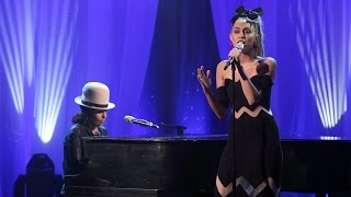 Miley Cyrus Performs &#39;Hands of Love&#39; with Linda Perry