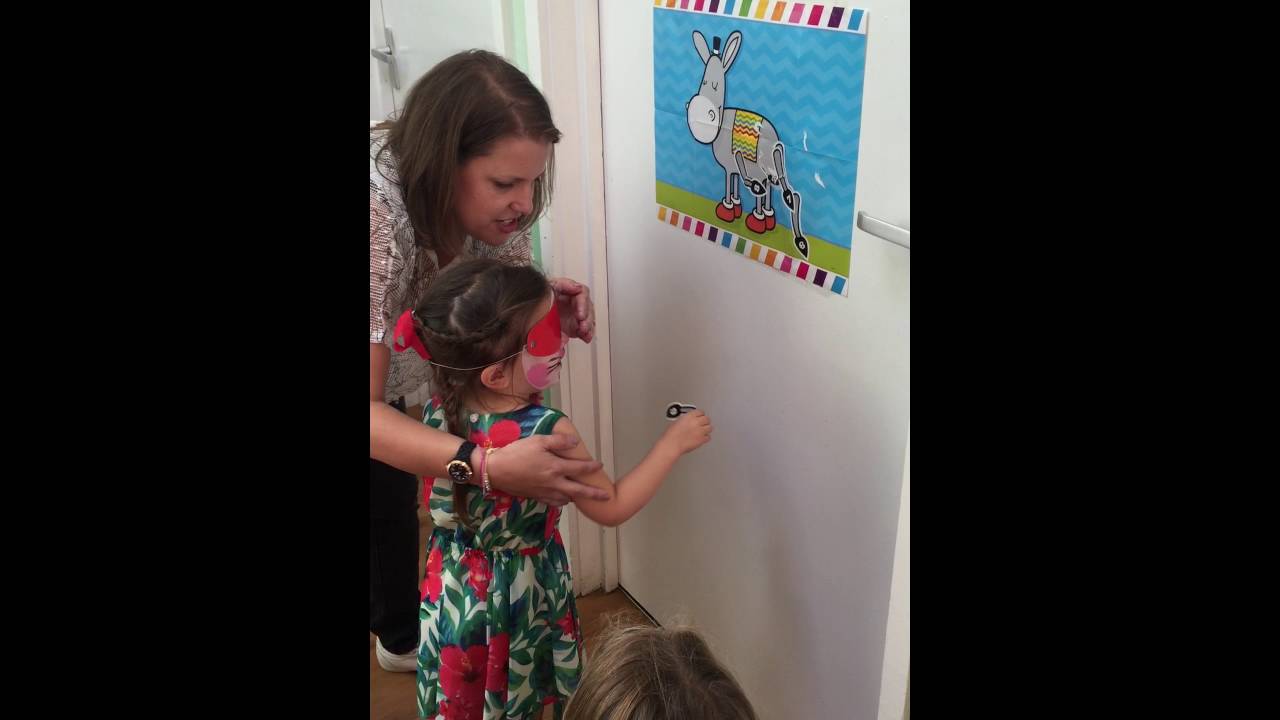 Pin the Tail on the Donkey at the Children and Family Centre's End of Summer Party