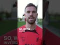 Jordan Henderson invites Joel for a kickabout at the AXA Training Centre ❤️ #RedTogether
