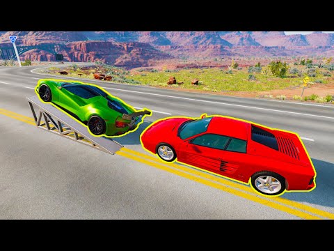 High Speed Flip Ramp Crashes (Crash Test) #2 - BeamNG Drive Insane Flip Ramp Jumps