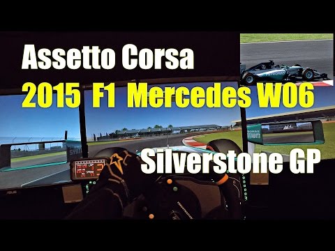 Assetto Corsa | 2015 F1 Mercedes W06 at Silverstone | Tri-screen [60fps]