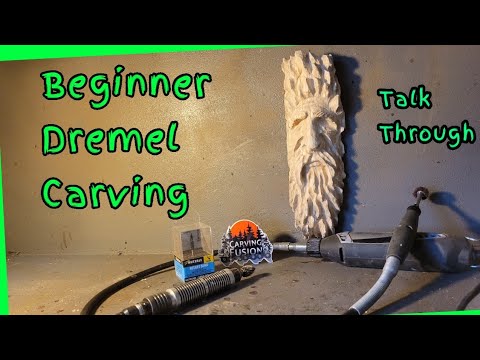 Very beginner Dremel Wood Carving -Talk threw Wood Spirit.