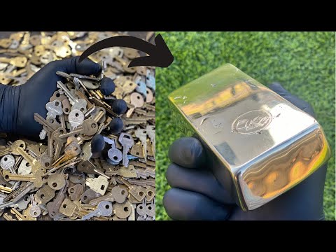 Bulk Key Meltdown - Huge Golden Mirrored Bar- ASMR Metal Melting - BigStackD - Trash To Treasure