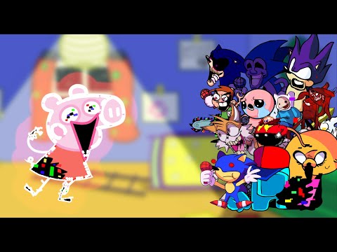 FNF Discovery Glitch(VS Peppa Pig) But Different Characters Sing It🎵Everyone(Come Learn With Pibby)