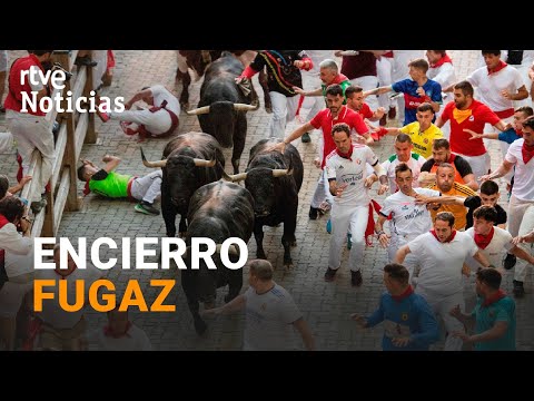Wed July 13 2022 encierro with Victoriano del Río bulls in Pamplona