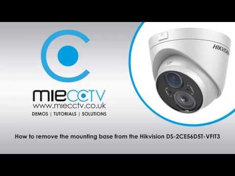 How to remove the mounting base from the Hikvision DS-2CE56D5T-VFIT3