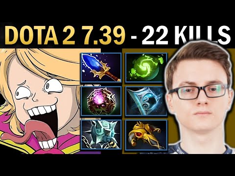Invoker Gameplay with 22 Kills and Plays like Miracle - Dota 7.39