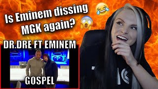 Is Eminem dissing MGK again?| Dr. Dre - Gospel (feat. Eminem & The D.O.C.) REACTION