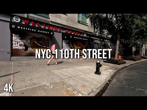NYC walk on 110th Street starting from Broadway to Morningside Avenue 4K