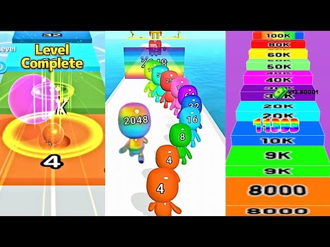 Ball Run INFINITY vs Man Runner 2048 3D vs Number Run & Merge Master Game #cutiepie22yt