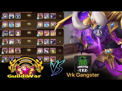 No Team Repeats in this OP Legend Guild War vs VRK Gangster! XD - Summoners War