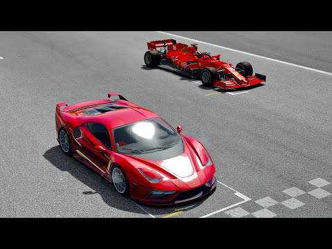 Ferrari 7X Design GTO Vision  vs Ferrari F1 2021 at Imola
