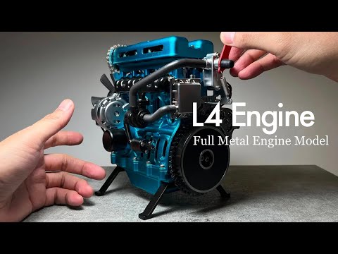 L4エンジン【EngineDIY】メタルキット製作「Full Metal 4-Cylinder Engine Car Model Kit」Upgraded Version