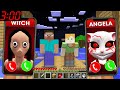 What if you CALL ANGELA.exe & SECRET MOB vs NOOB and ALEX at 3:00 AM in MINECRAFT animation