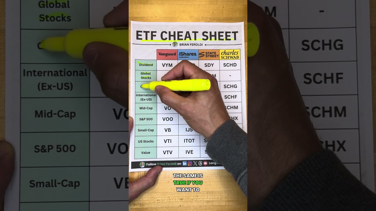 ETF Cheat Sheet