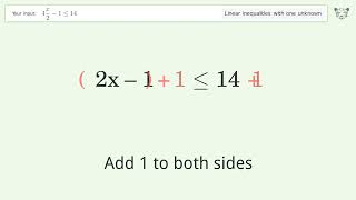 Solving Linear Inequalities: 4x/2-1 is Smaller Than or Equal to 14