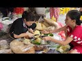 Hard Working Lady Selling Sticky Rice In Hanoi Vietnamese Street Food Best Breakfast In Vietnam