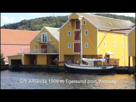 Classic Yacht Amanda 1906 in Egersund Port, Norway. 2. Episode.