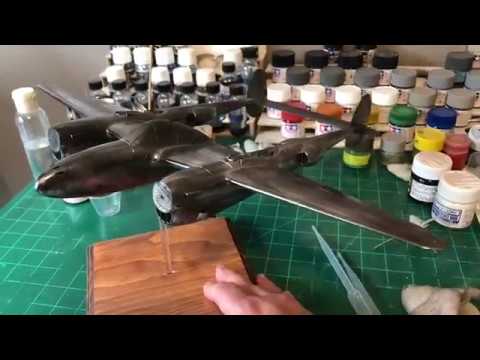 Trumpeter 1/32 P38 Part 2: Painting a NMF Base Coat