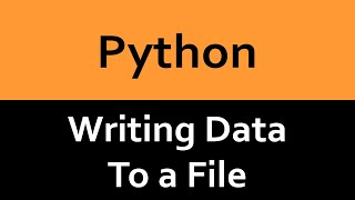 Writing Data to a Text File in Python