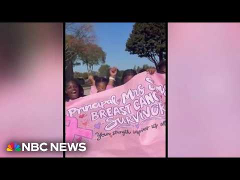 Detroit-area school pulls off surprise for principal who survived breast cancer