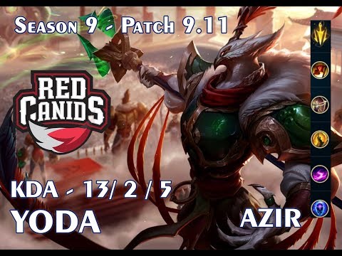 RED  Yoda Azir vs Ryze Mid   Patch 9.11 BR Ranked