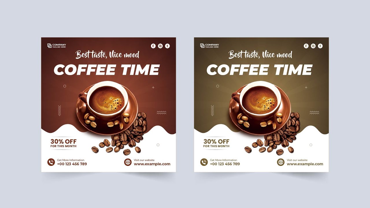 Beverage Social Media Post Free Download | Coffee Promotion Template Vector Design