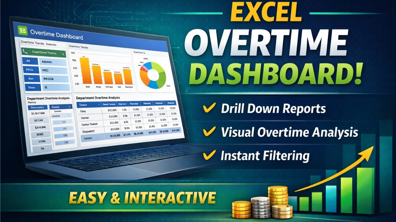 Overtime Dashboard in Excel – Simplify Employee Overtime Analysis & Reporting