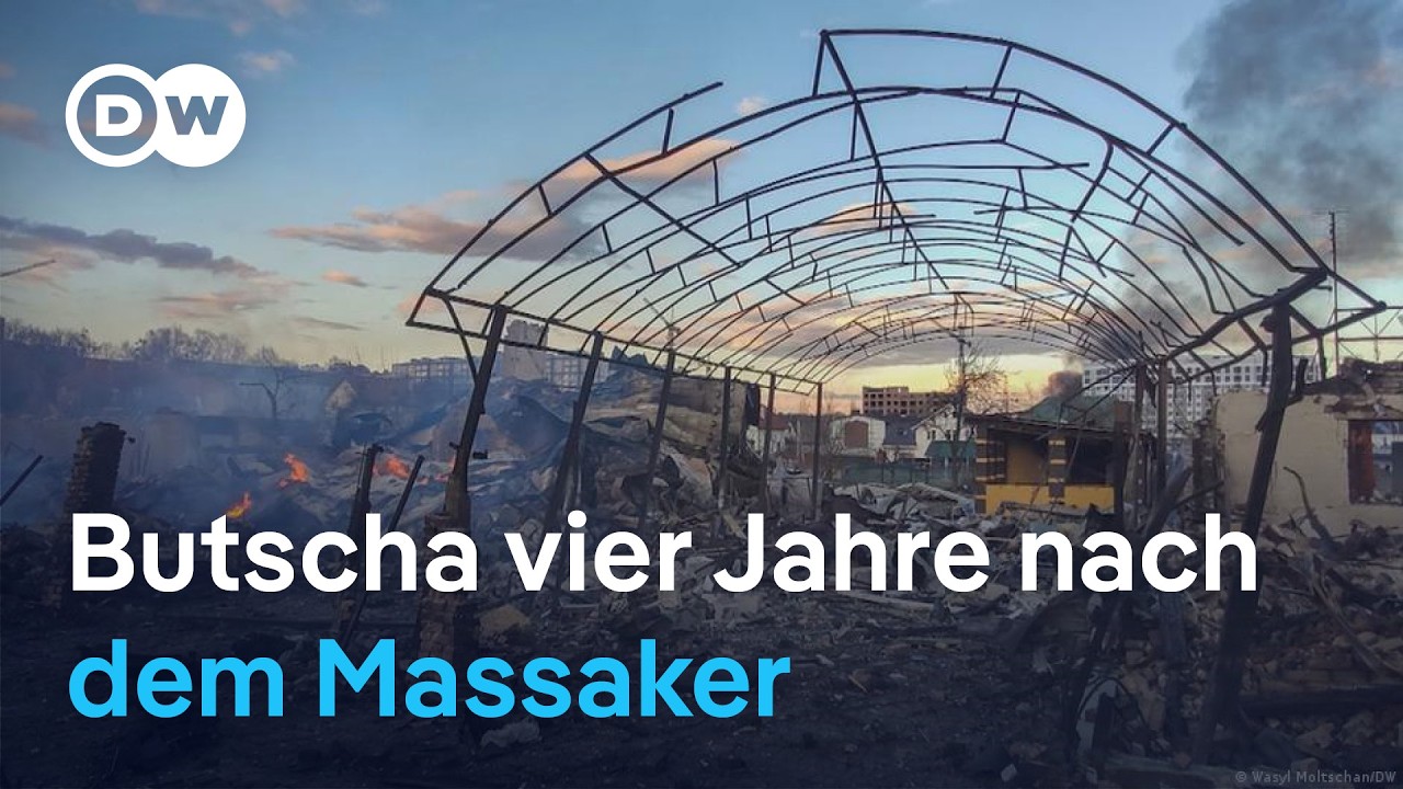 Ukrainische Stadt erinnert an russische Gräueltaten