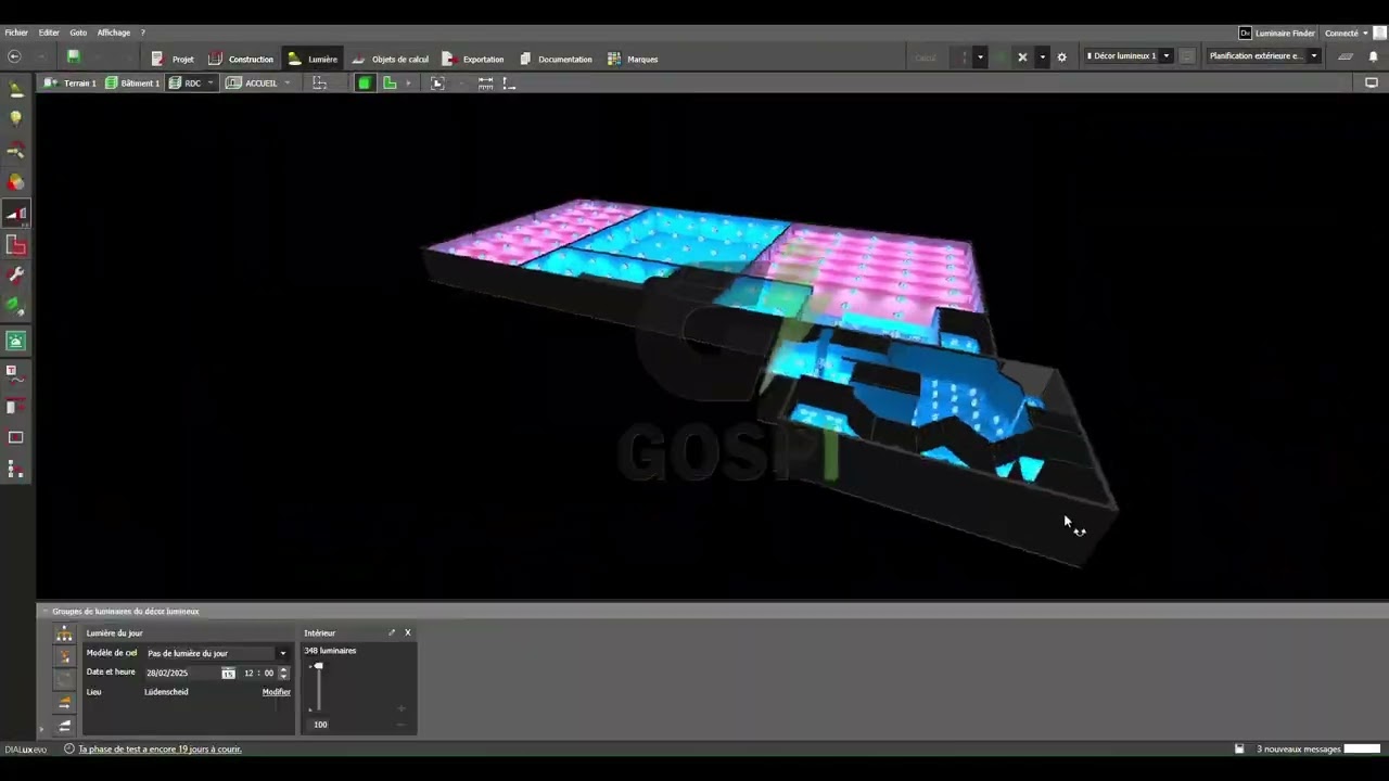 Projet d'éclairage logistique