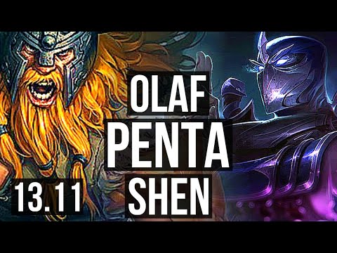 OLAF vs SHEN (TOP) | Penta, 10/0/0, 68% winrate, Legendary | KR Master | 13.11
