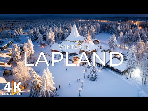 Winter in Lapland 4K  |Northern‑Lights, Arctic Wilderness & Snow‑Covered Forests With Relaxing Music