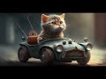 Cat Driving A Mini Car AI Created