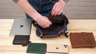 Сумка вертикальна текстильна 20156 Vintage синій