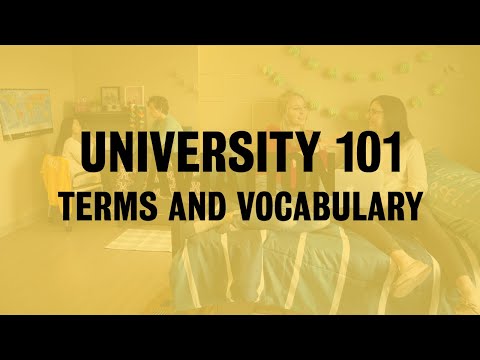 University terminology 101