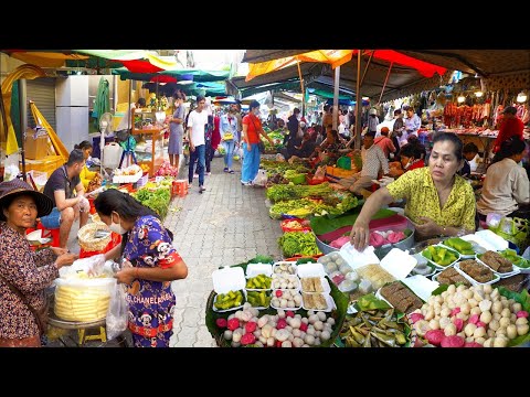Best Cambodian Market Food Tour - Yummy Sweet Cake, Breakfast, Salty Crab, & More