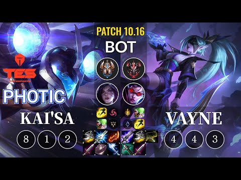 TES Photic Kai'Sa vs Vayne Bot - KR Patch 10.16