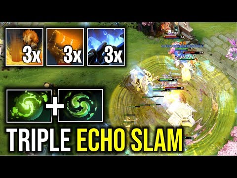 TRIPLE ECHO SLAM..!! 2x Refresher Earthshaker Perfect Echo by Yapzor 7.21d | Dota 2