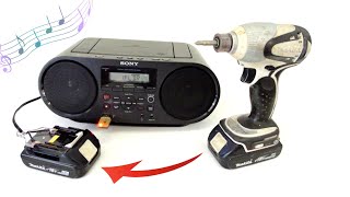 This SONY boombox uses drill batteries! DIY Li-Ion mod ZS-RS60BT