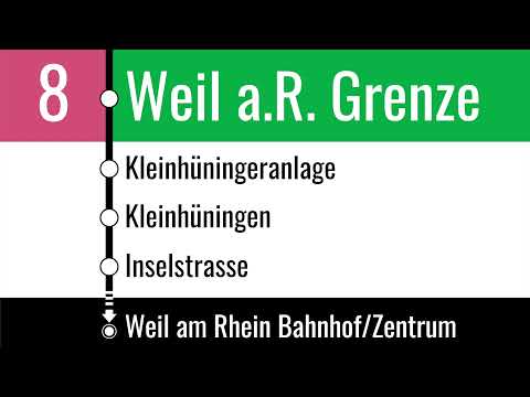 BVB Ansagen • Tram 8 •  Neuweilerstrasse – Kleinhüningen – Weil am Rhein