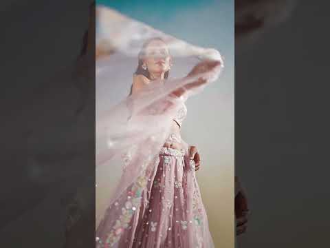 Rose Gold Chiffon Sequins and thread embroidery Semi-Stitched Lehenga choli & Dupatta