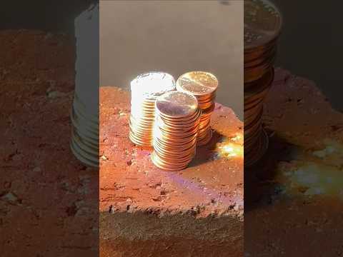 Solar Death Ray melts 63 pennies at once #physics #dolar #coins