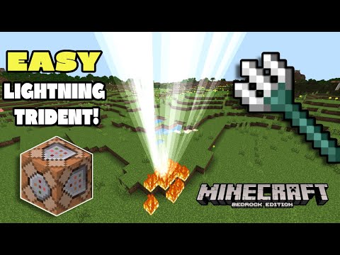 Minecraft Bedrock Lightning Trident | Command Block Tutorial