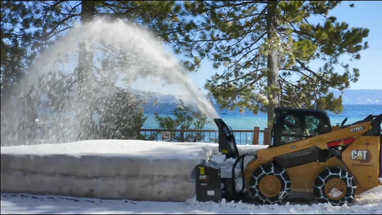 Snow Removal | Cat® Snow Blower and 272D3 Skid Steer Loader