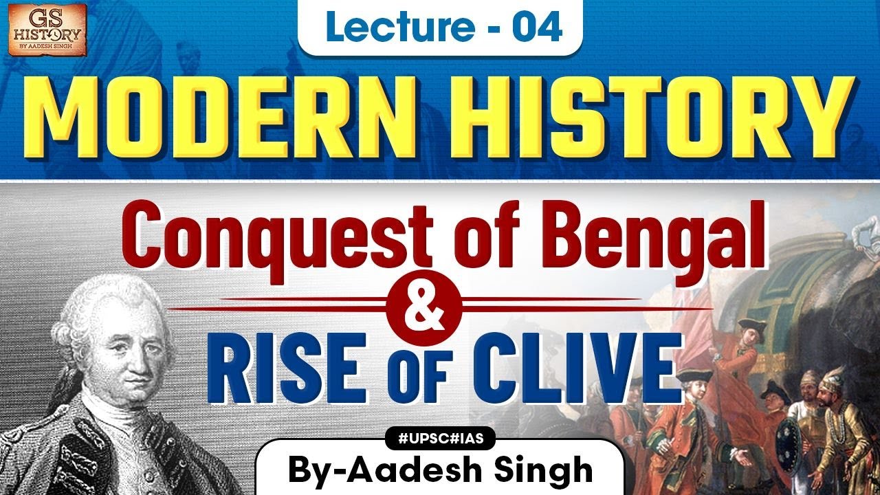 Video lecture covering Diwani and Nizamat rights under Robert Clive