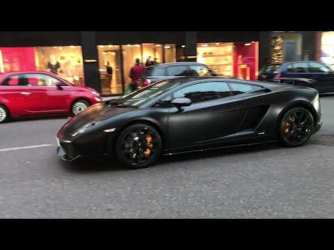 Black Lamborghini Gallardo Sound And Accelerations On The Streets | Supercars In London |Car Spotter